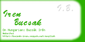 iren bucsak business card