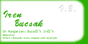 iren bucsak business card